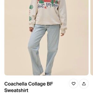 Free People Cream Graphic Sweatshirt